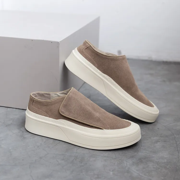 一脚蹬懒人鞋男2026春季新款真皮乐福鞋男韩版软底舒适休闲板鞋男