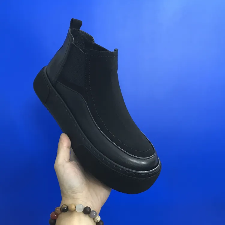 欧洲站2025冬季厚底时尚休闲鞋男头层牛皮加绒棉鞋百搭舒适潮鞋