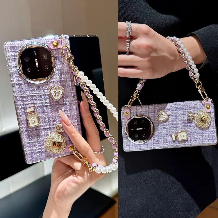 小香风适用华为matex5手机壳新款折叠屏中轴x6典藏版x3高级感女款