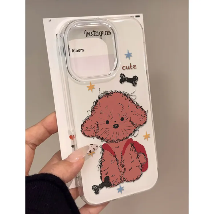 奥菲顿书包潦草小狗适用iPhone16大孔手机壳华为vivo小米15oppo套