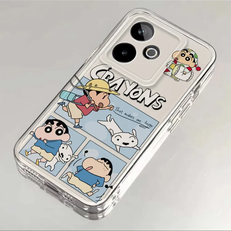 Realme真我GT7适用手机壳蜡笔小新秋游卡通透明全包软硅胶防摔保