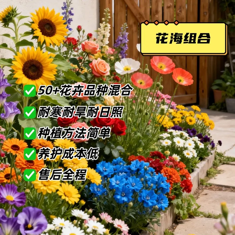 【当年新种子】混色野花组合花卉种子太阳花洋桔梗庭院四季播种开花商品图