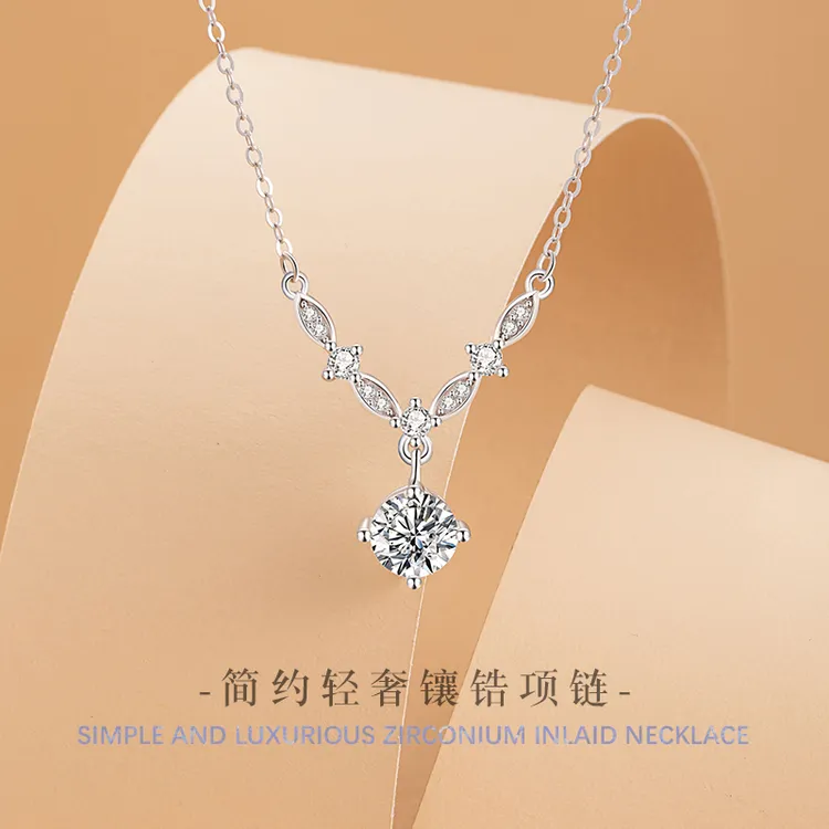 摩天轮 坠链均925银合成锆石 精致时尚月桂女神项链轻奢女神礼物
