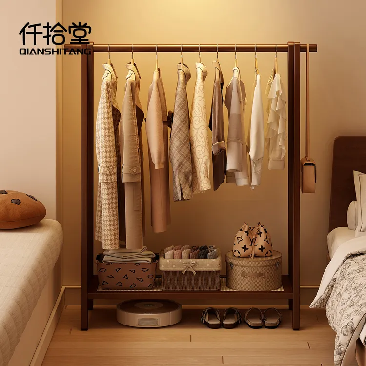挂衣架落地卧室客厅入户门口衣服架立式置物架民宿轻奢衣架衣帽架