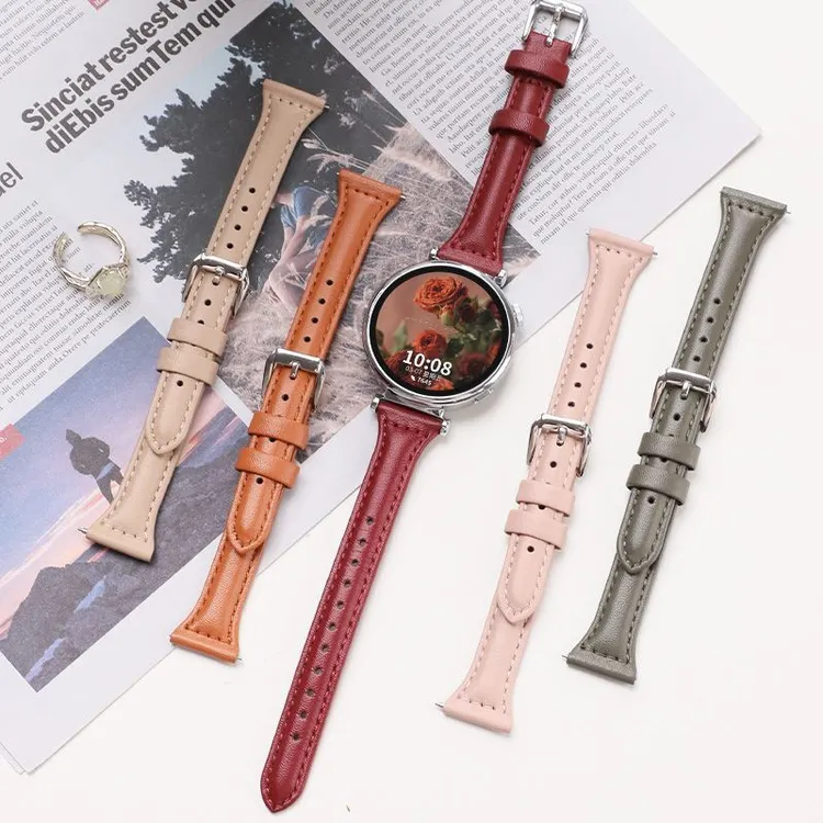 时亿适用gt4 5 6 小蛮腰真皮细款女士表带41mm    W5 42mm