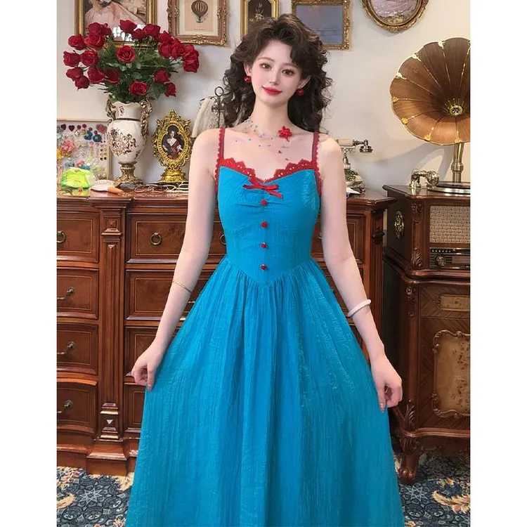 现1203一生罗曼法式公主风连衣裙夏季新款设计感收腰显瘦气质裙子