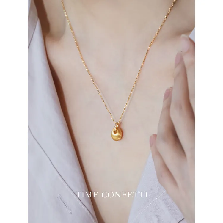 黄铜项链 镀K金【孙二娘】聪明豆-气质精致松果吊坠项链TC 11001商品图