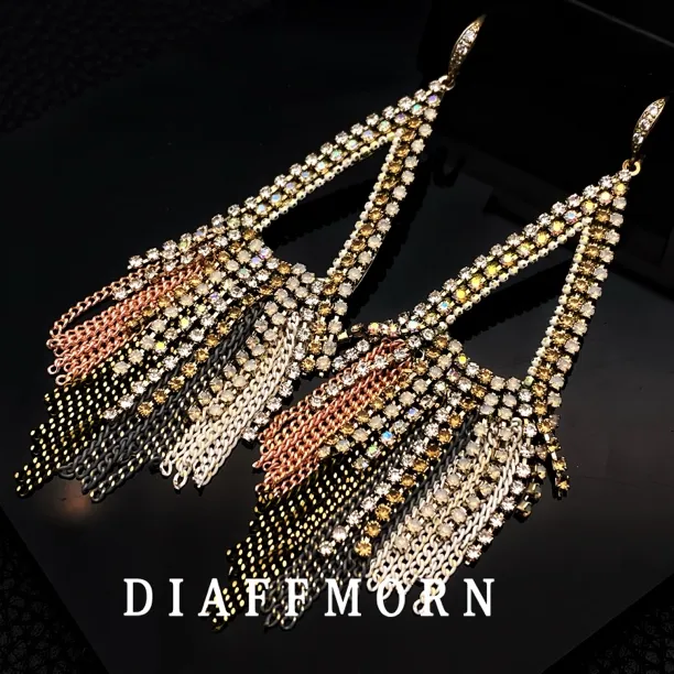 铜合金耳饰 YM《摇曳生姿》 重工高级气质流苏耳环