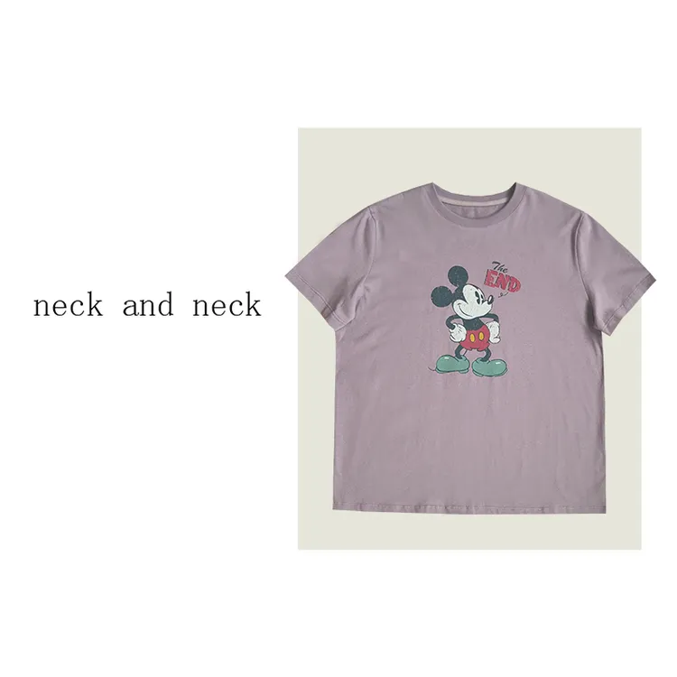 【 neck and neck 】“ 淘气米奇tee ” 简约舒适印花卡通圆领短袖T恤