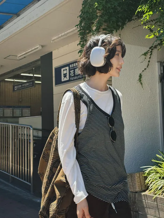 NorthMing fish「率性横条」早秋叠搭神器 舒适透气条纹背心