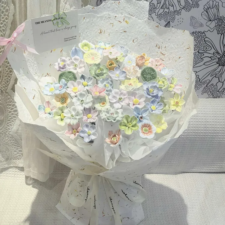 【成品发货】原创景德镇陶瓷花永生花生日礼物女生闺蜜女朋友圣诞节