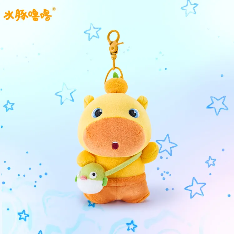 多爱正版水豚噜噜玩偶毛绒玩具卡皮巴拉挂件河豚包生日礼物送女生