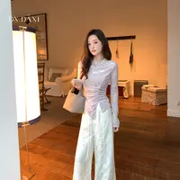 代大喜【柔光雾紫】新中式立领盘扣小衫女2025秋季设计感温柔上衣