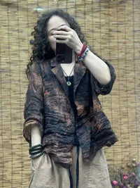 HY      水墨画苎麻西装