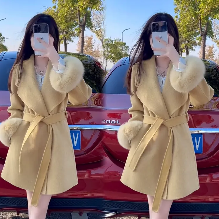 2025秋冬新款时尚显瘦气质网红高档洋气女高级百搭宽松毛呢外套潮