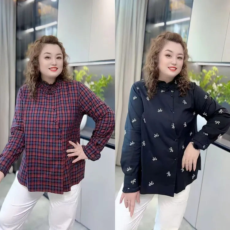 8931（丹姐家）秋季新款中式国风木耳边时尚减龄衬衫宽松显瘦上衣潮