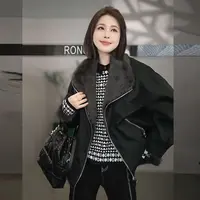 溶溶【双面奢暖】RONGRONG100兔毛皮休闲风双面穿派克皮草MYD8663