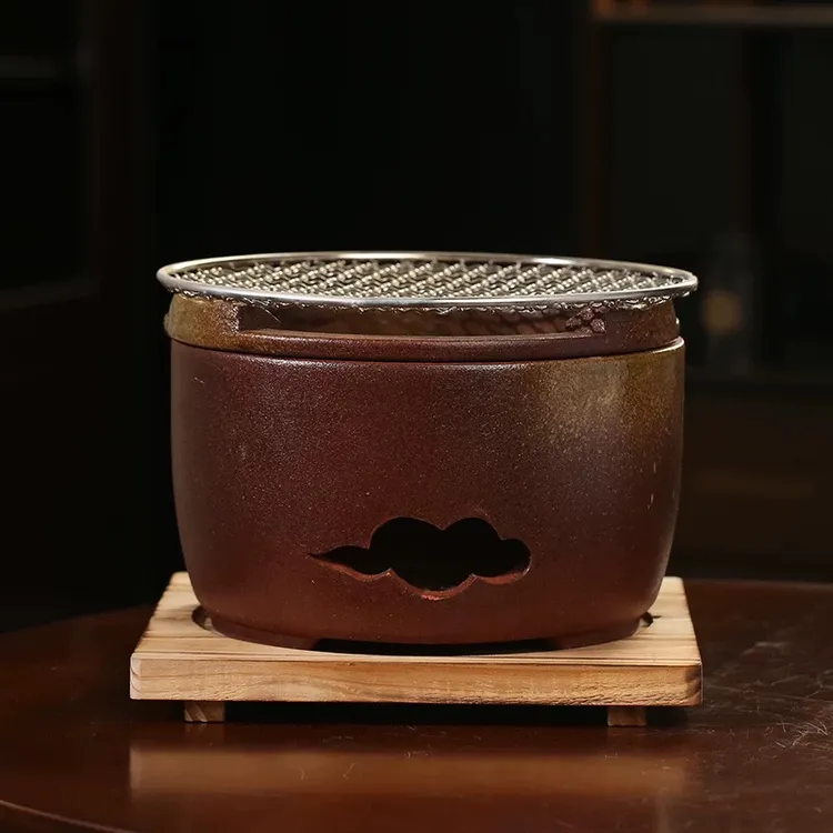 老式家用户外烧烤果木炭泥炉架大号煮茶炉围炉煮茶打边炉