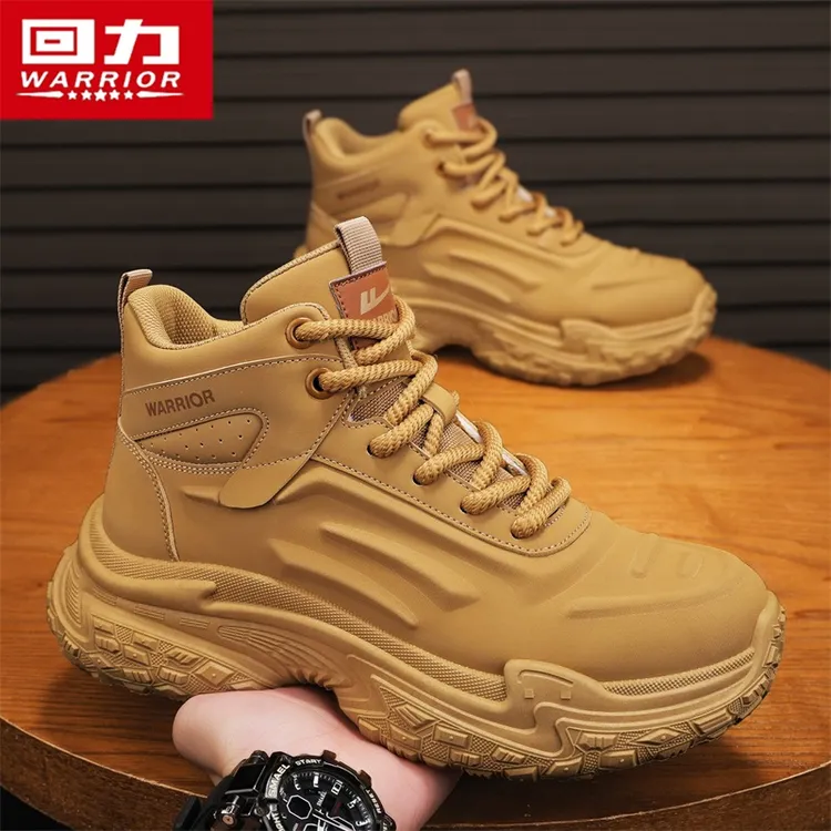 回力马丁靴男款2025冬季新款高帮运动防滑登山鞋男户外沙漠工装靴