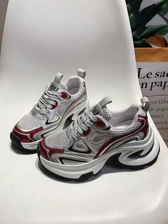 明星同款秋季新款网面透气老爹鞋厚底女鞋ins潮牌百搭运动休闲鞋