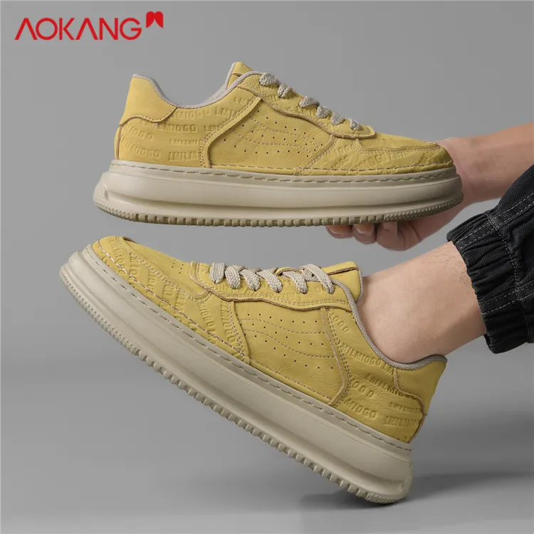 奥康男鞋2025秋季欧若风板鞋男士潮流休闲小白鞋夏季透气工装潮鞋