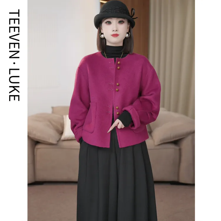 2025年新款外套女羊毛新款双面呢外套时尚高端洋气