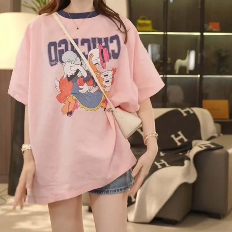 【跳舞鸭】2025新款夏季时尚休闲百搭卡通短袖T恤LK2502793