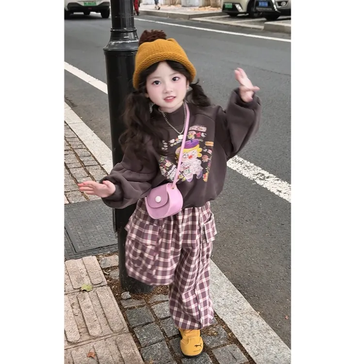 女童冬季加绒套装