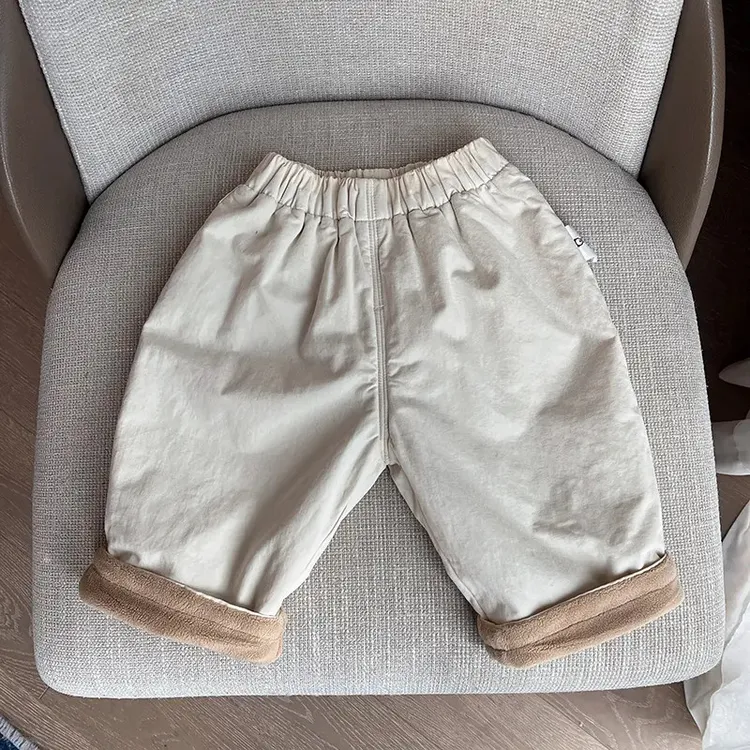 儿童新款加绒收口萝卜裤 男女童舒适长裤冬装新款女宝裤子J18