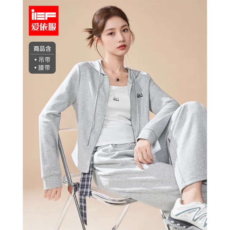 IEF/爱依服时尚套装2025秋季新款韩版休闲运动风通勤百搭上下套裤