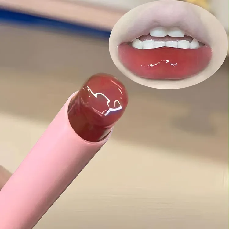 果冻按压固体口红清透水光镜面素颜显白女生口红推荐