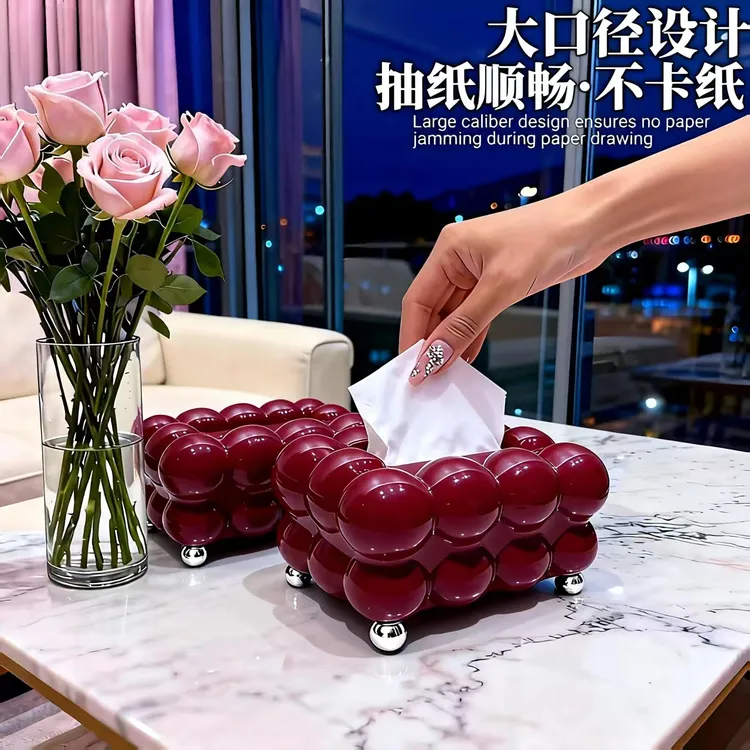 创意高颜值棉花糖纸巾盒客厅茶几抽纸收纳盒高档酒店KVT抽纸盒