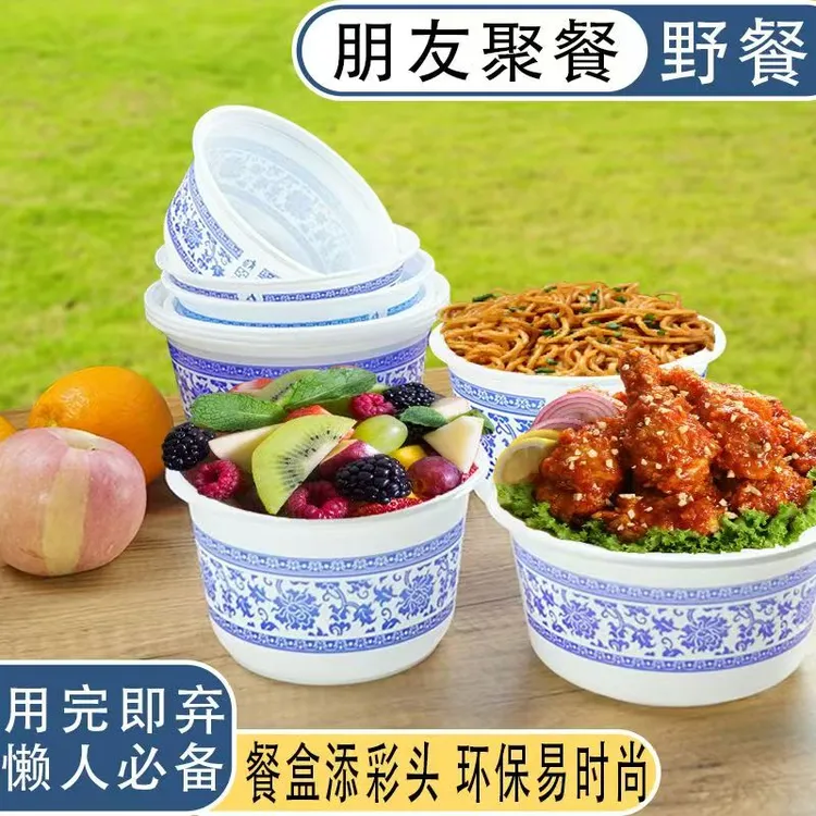 【清仓抢！40个青花碗】一次性加厚野餐商用环保聚餐圆碗高颜值餐具