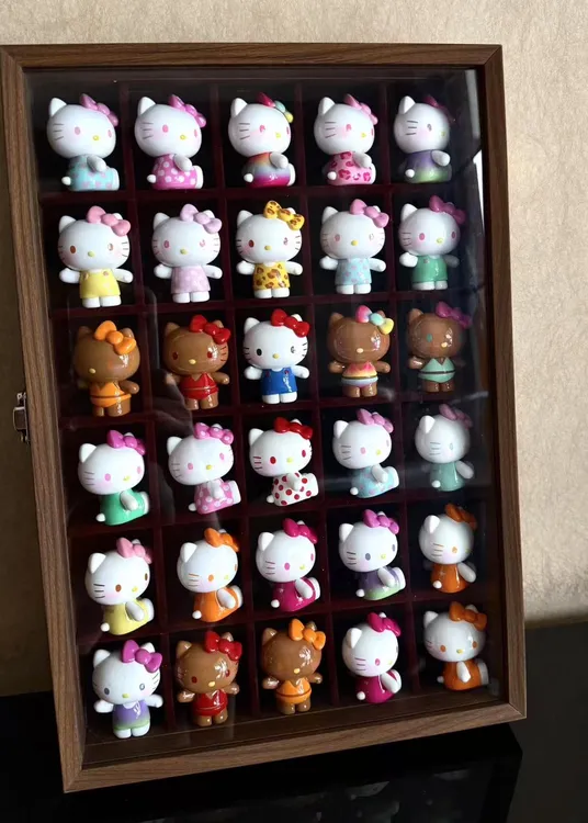 森贝儿收纳盒子手办收纳箱子娃娃整理盒置物架防尘展示hellokitty