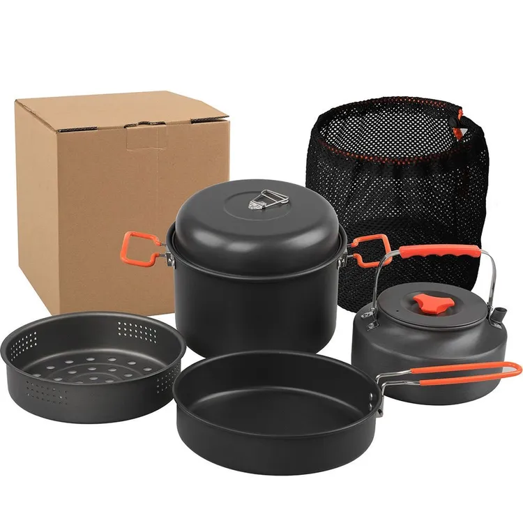 【4升蒸锅】户外便携套锅蒸煮一体露营野炊套锅便携加厚野营锅