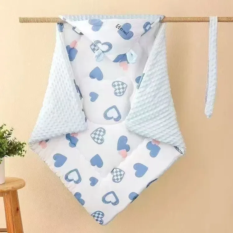 新生婴儿秋冬安抚豆豆绒包被680克左右