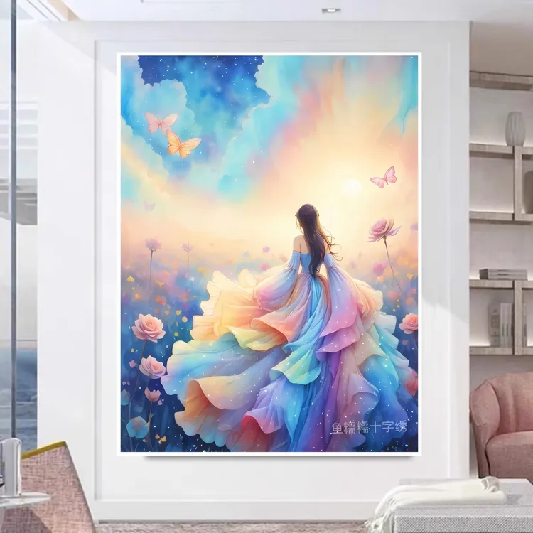 鱼糯糯十字绣：定制款背影女孩（有两个版本看好下单）爆款独家版权