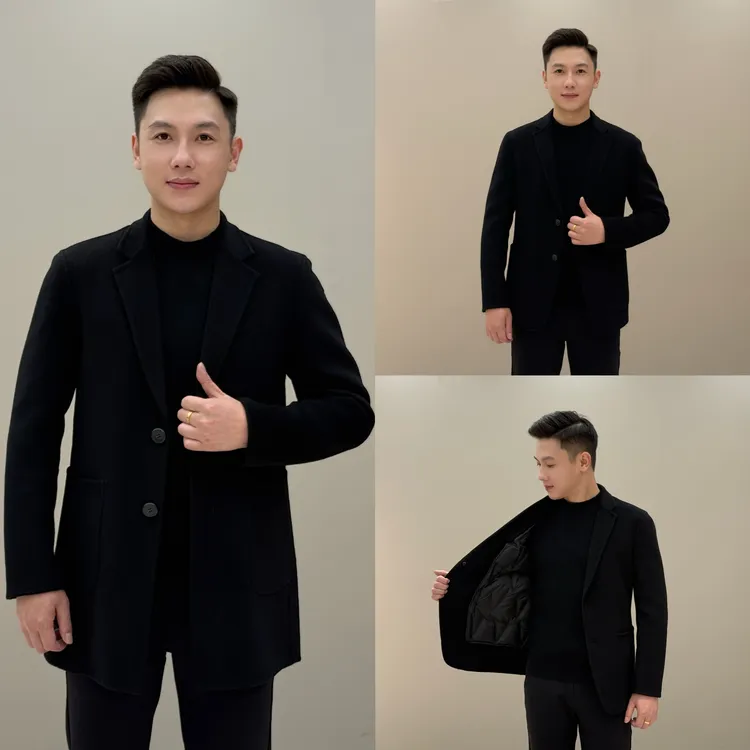 T&X/梯形男士冬双面羊毛黑色西装款/风衣款（内胆可拆卸0064/0010）