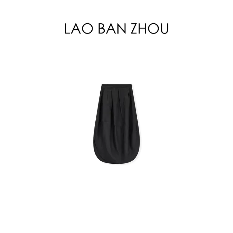 【老板周】小众复古 春夏重工立裁弧形下摆山本花苞裙