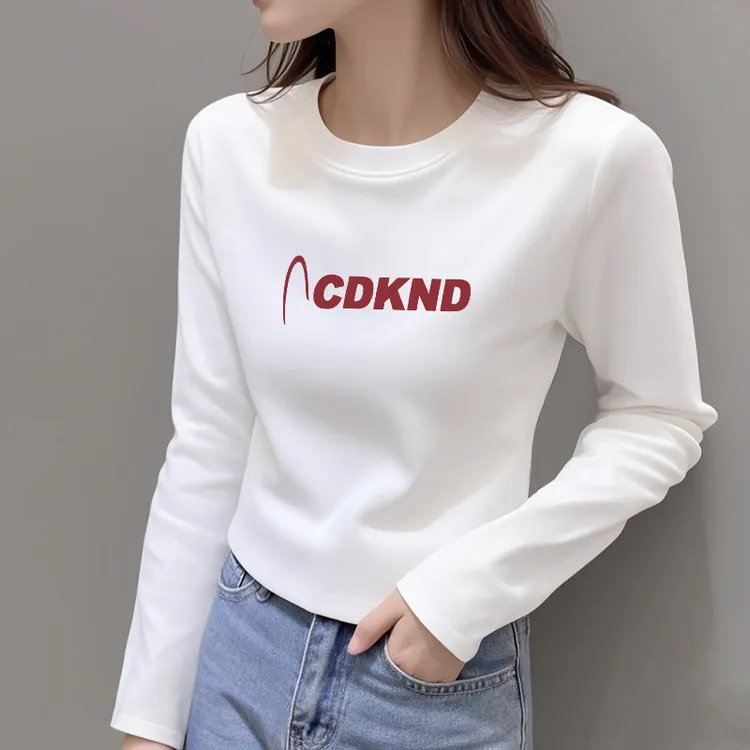 长袖正肩t恤女春秋新款设计感小个子外穿长袖打底内搭短款上衣ins