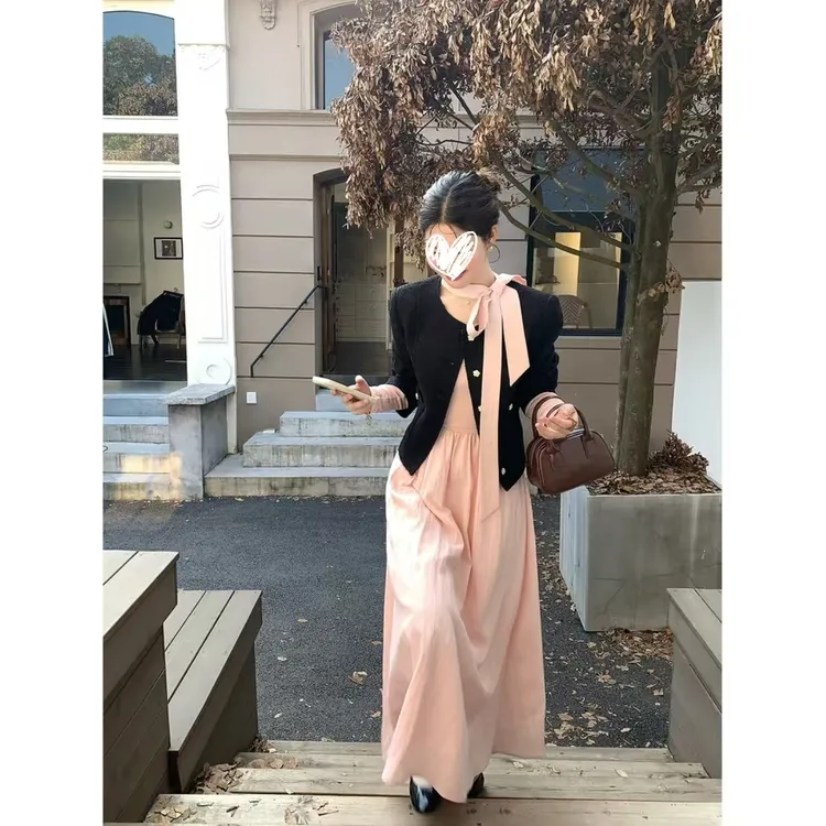 【运补6】【黑松露】韩版气质百搭法式小香风外套