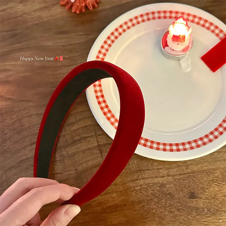 显白早春红色丝绒发箍女高颅顶脸头箍压发发卡唯美网红头饰发饰