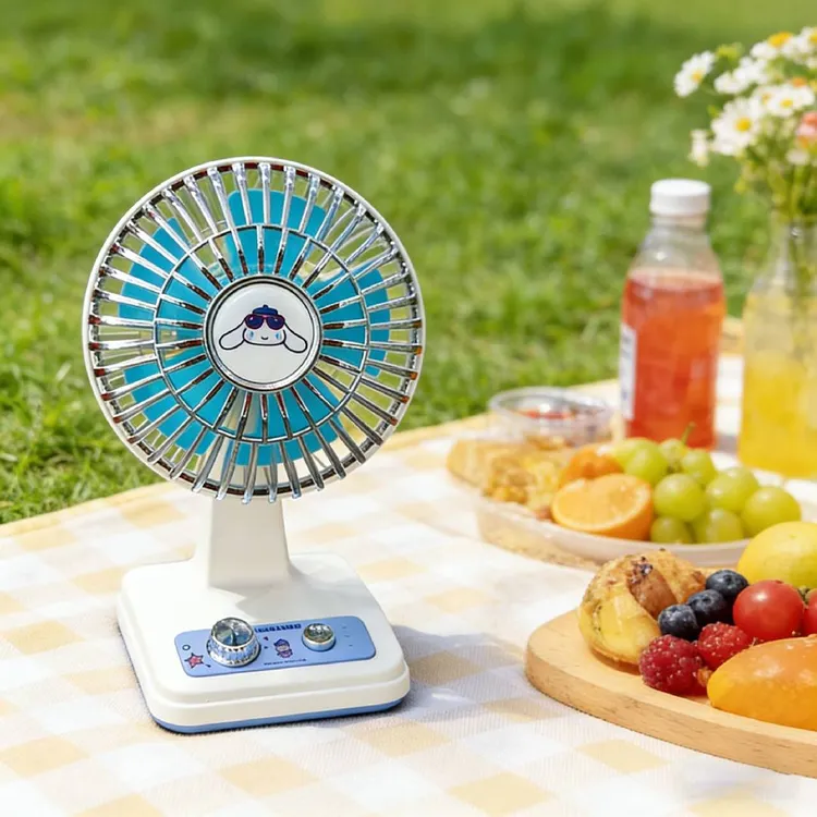 名创优品三丽鸥复古系列1200mAh桌面风扇卡通动漫周边hellokitty商品图