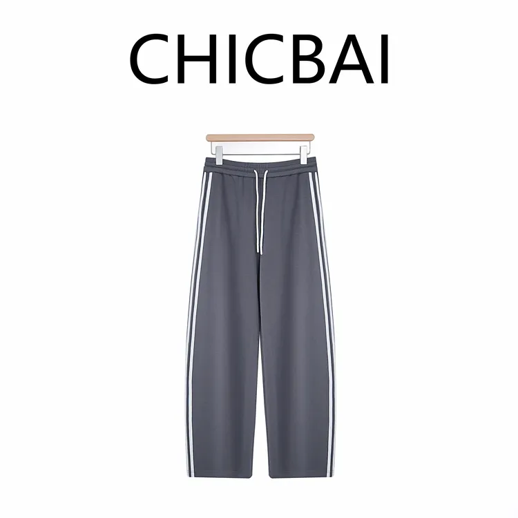 CHICBAI 空气层莫代尔混纺微弯刀裤 砂洗雾面绒感垂坠