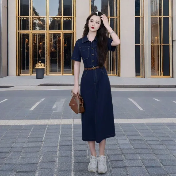 减龄设计感气质连衣裙2025夏季轻熟风法式温柔风连衣裙丝光棉裙子