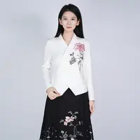 浒城古娘国风棉气质精致刺绣休闲上衣长袖馥雅中式上衣HCSS050913
