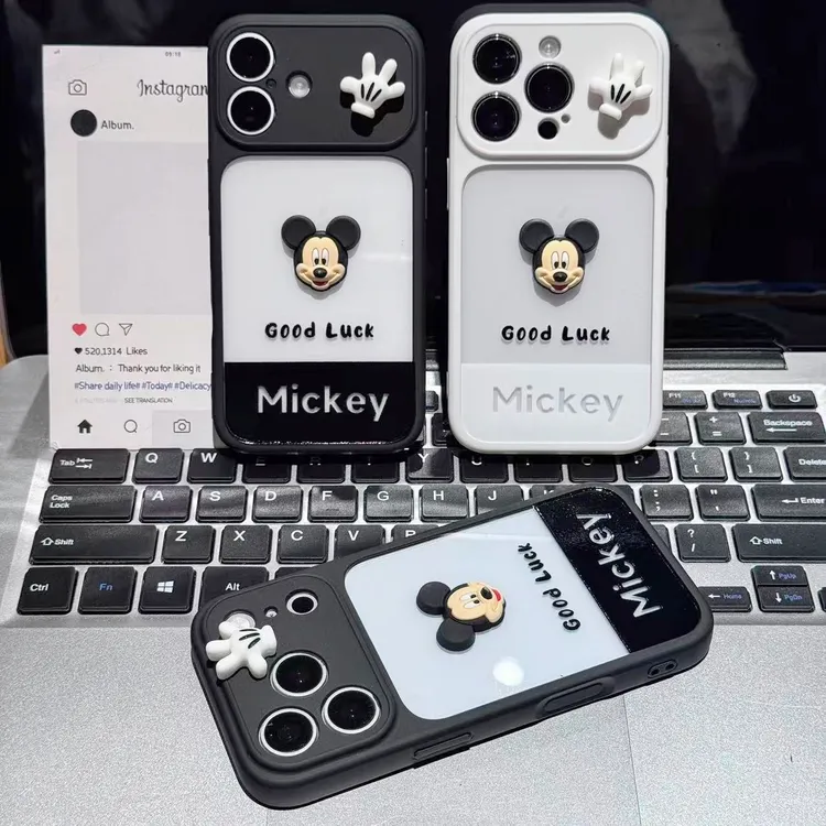 奥菲顿米奇手掌公仔适用苹果16秒变17手机壳iPhone15大视窗13/14