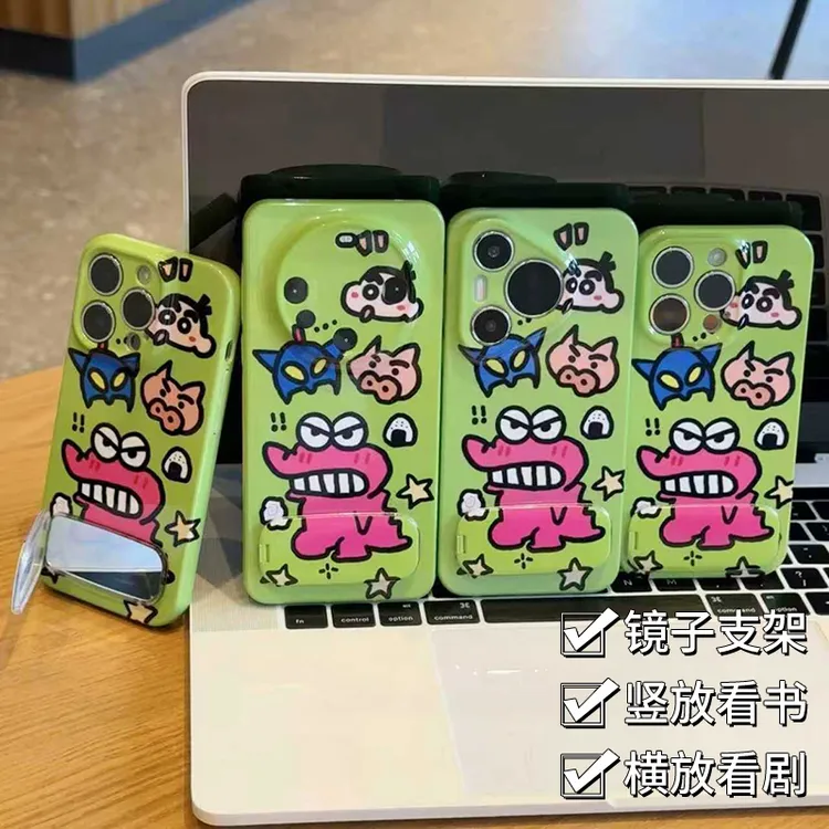 奥菲顿恐龙小新镜子支架适用苹果16菲林手机壳华为P70vivoppo小米