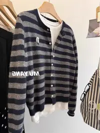 /串珠开衫/搞怪串珠软糯洋气圆领毛衣针织开衫 胸52 长56 95275