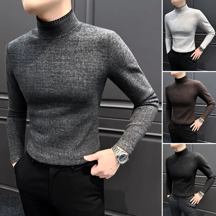 半高领打底衫男款爆款2025新款秋冬款高级感男装内搭保暖男士t恤